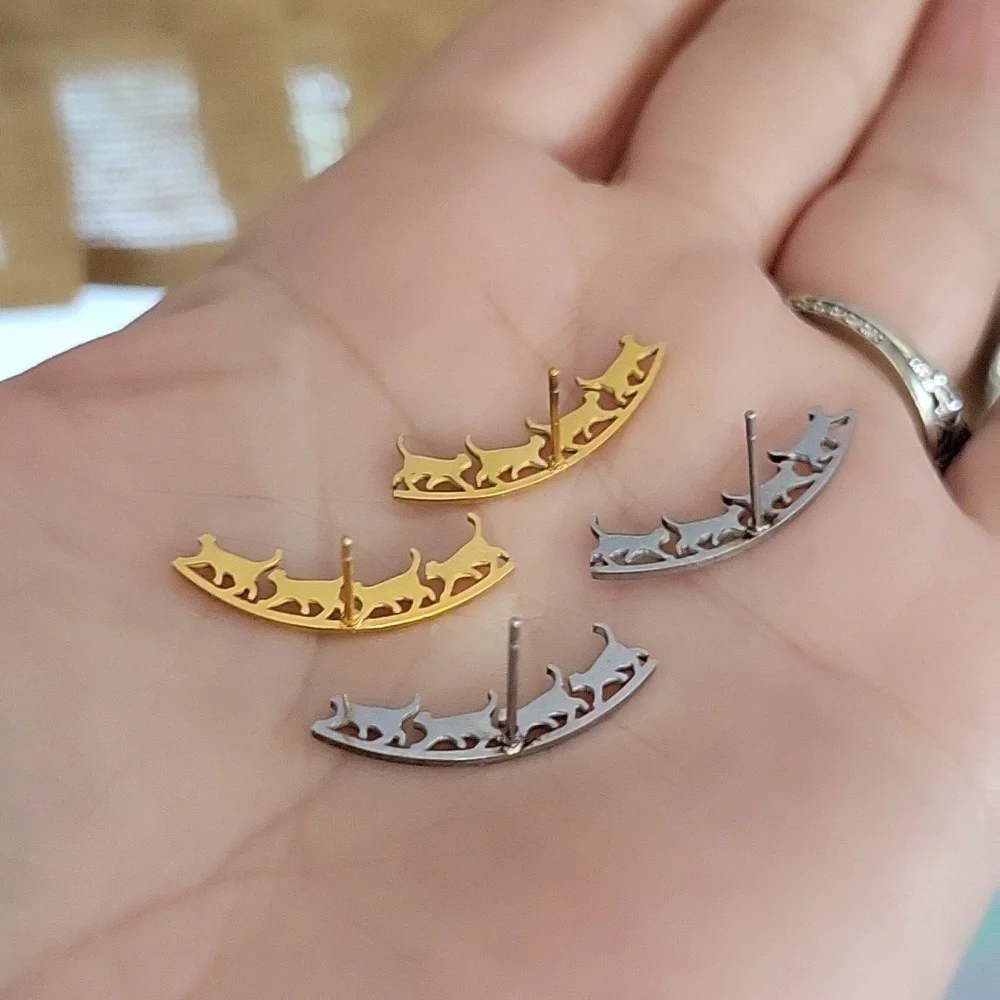 MARCHING CATS CLIMBER EARRINGS, Choice of Color